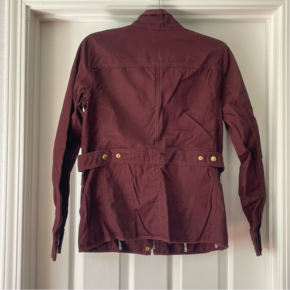 J. Crew Burgundy Canvas Utility Jacket with Gold Buttons - Picture 3 of 3